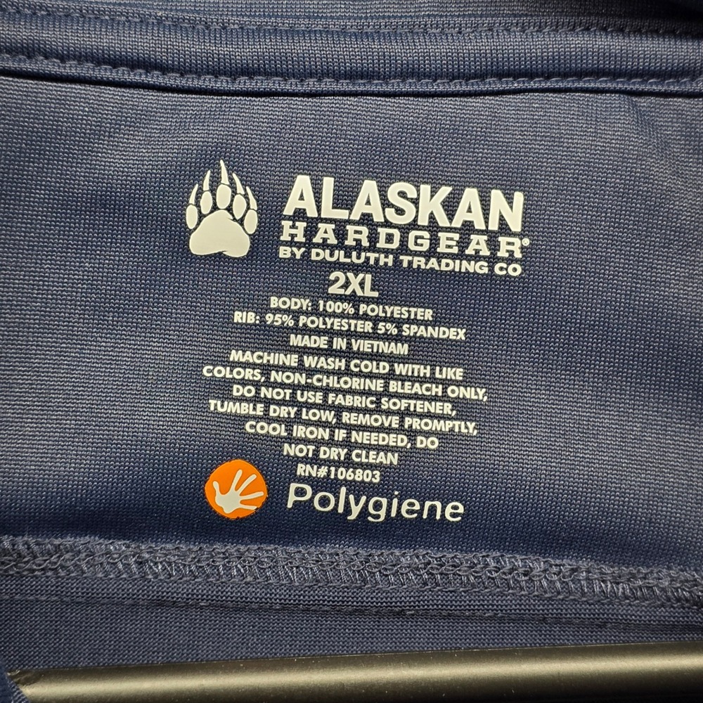 Alaskan Hardgear By Duluth Men's 2XL Navy Quarter Zip Pullover Polygiene‎ - Picture 3 of 6